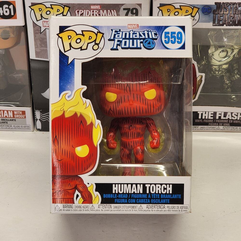 Funko Pop! Vinyl: Marvel Fantastic Four Human Torch #559 Minor Box Damage